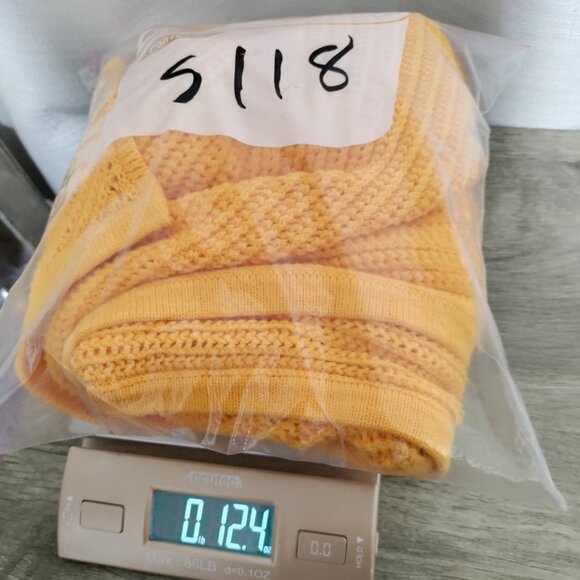 Talbot's Yellow Crochet Poncho 100% Cotton Size M/L - Picture 5 of 5